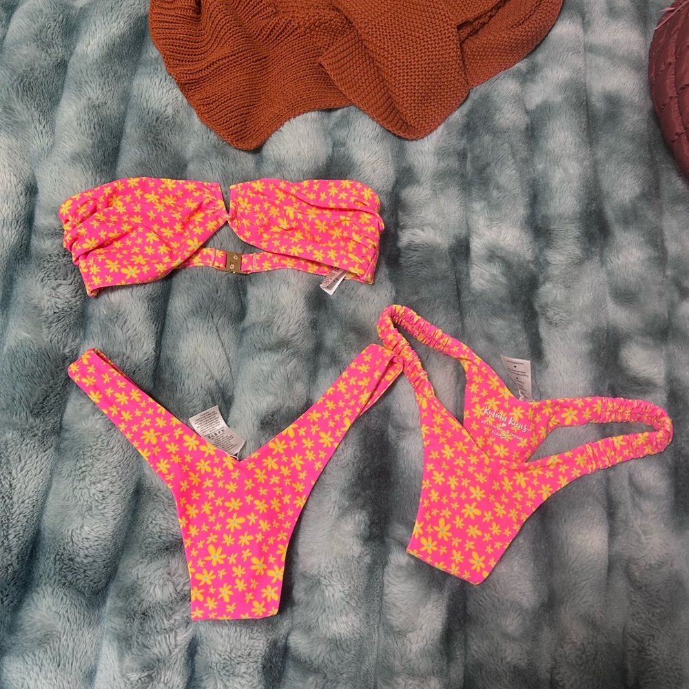 Pink and Yellow Floral Bikini Set Kulani Kini